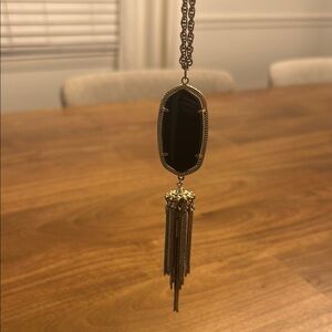 Kendra Scott Black Pendant Necklace with Gold Accents